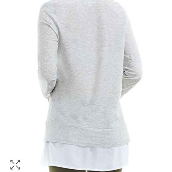 Two by Vince Camuto Mixed Media Top in Gray size XS - Picture 6 of 6